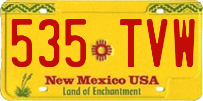 NM license plate 535TVW