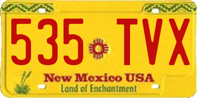 NM license plate 535TVX