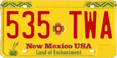 NM license plate 535TWA