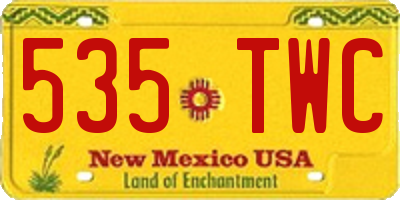 NM license plate 535TWC