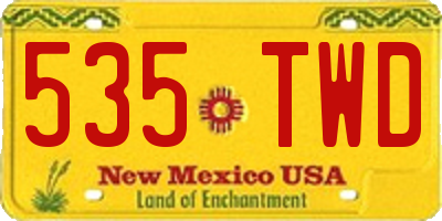 NM license plate 535TWD