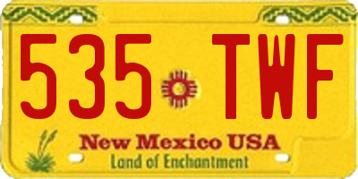 NM license plate 535TWF