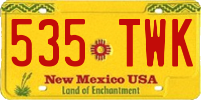 NM license plate 535TWK