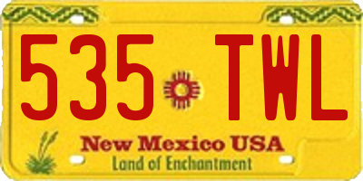 NM license plate 535TWL