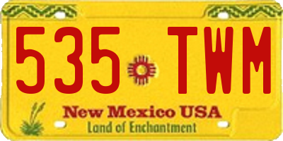 NM license plate 535TWM