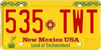NM license plate 535TWT