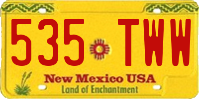 NM license plate 535TWW