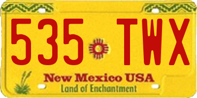 NM license plate 535TWX