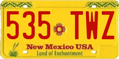 NM license plate 535TWZ