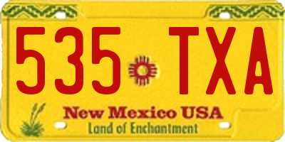 NM license plate 535TXA