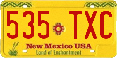 NM license plate 535TXC