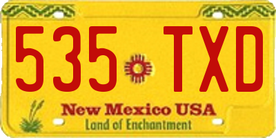 NM license plate 535TXD