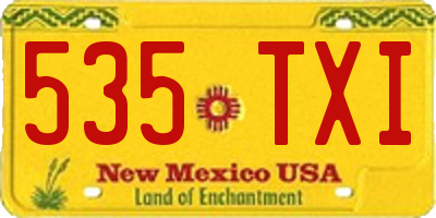 NM license plate 535TXI