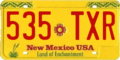 NM license plate 535TXR