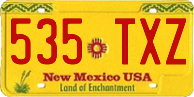 NM license plate 535TXZ