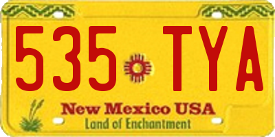 NM license plate 535TYA