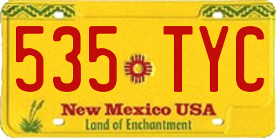 NM license plate 535TYC