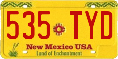 NM license plate 535TYD