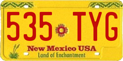 NM license plate 535TYG