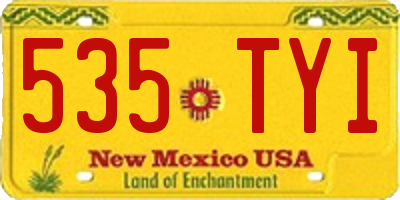 NM license plate 535TYI