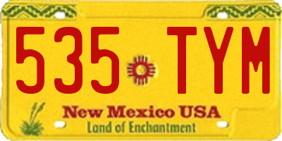 NM license plate 535TYM