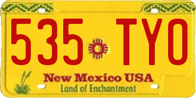 NM license plate 535TYO