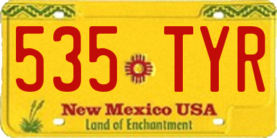 NM license plate 535TYR
