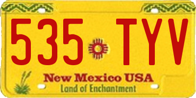 NM license plate 535TYV