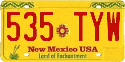 NM license plate 535TYW