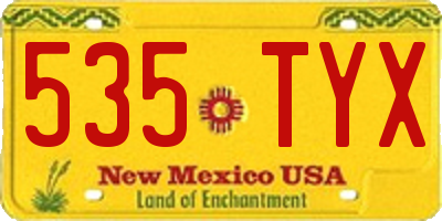 NM license plate 535TYX