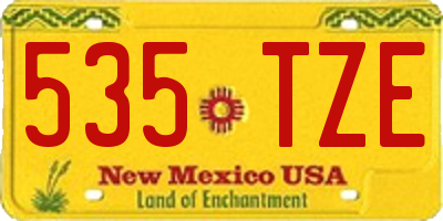NM license plate 535TZE