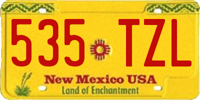 NM license plate 535TZL