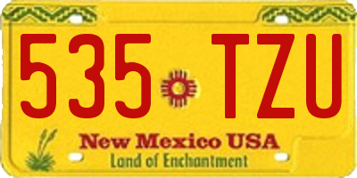 NM license plate 535TZU