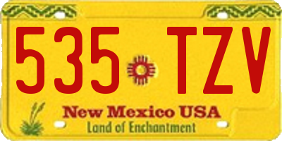 NM license plate 535TZV