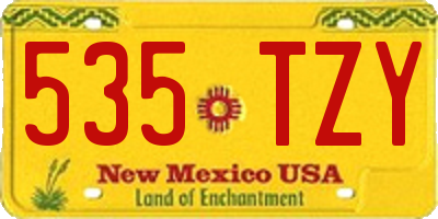 NM license plate 535TZY