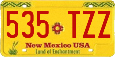 NM license plate 535TZZ
