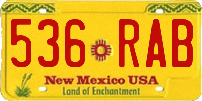 NM license plate 536RAB