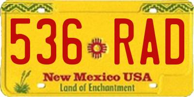 NM license plate 536RAD