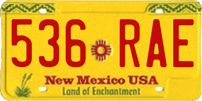 NM license plate 536RAE