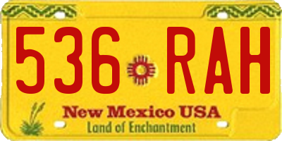 NM license plate 536RAH