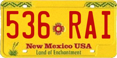 NM license plate 536RAI