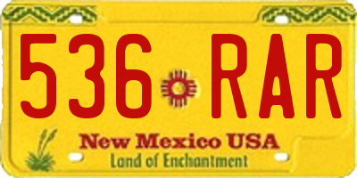 NM license plate 536RAR