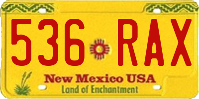 NM license plate 536RAX