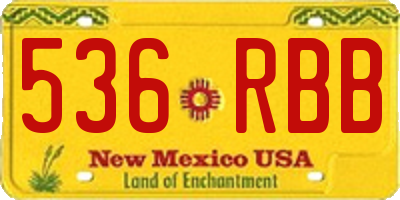 NM license plate 536RBB