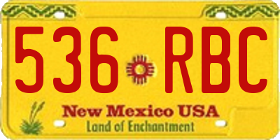 NM license plate 536RBC
