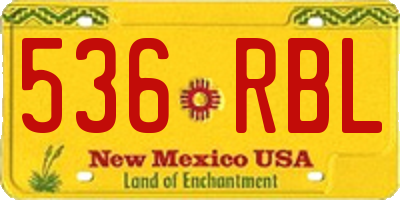 NM license plate 536RBL