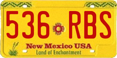 NM license plate 536RBS
