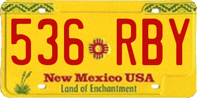 NM license plate 536RBY