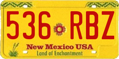 NM license plate 536RBZ