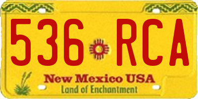 NM license plate 536RCA